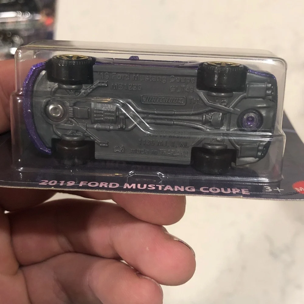 Mattel Matchbox 2019 Ford Mustang Coupe - Purple with Gold Wheels